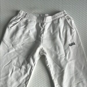 White Joggers with Logo
